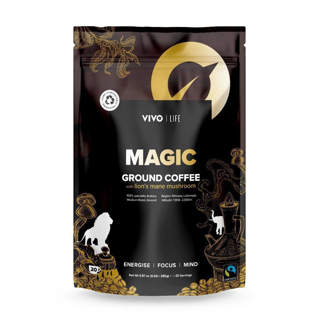 Magic: Ground Coffee and Lion's Mane Mushroom